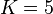 K = 5 